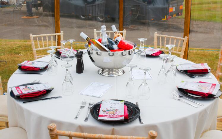 Hospitality table at Newcastle Races