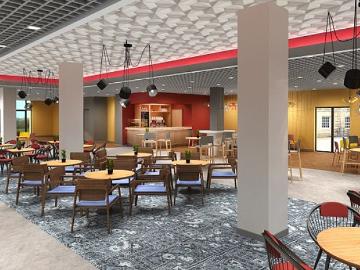 A clean and tidy looking eating area